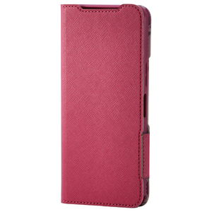 エレコム BASIO active3用ソフトレザーケース 薄型 磁石付 フラワーズ ディープピンク PM-K251PLFUJPND-イメージ1