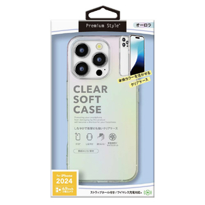PGA iPhone 16 Pro Max用クリアソフトケース オーロラ PG-24DTP02AR-イメージ1