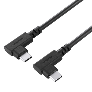 エレコム USB Type-C(TM)ケーブル やわらか両端L字タイプ ブラック U2C-CLLEY10NBK-イメージ1