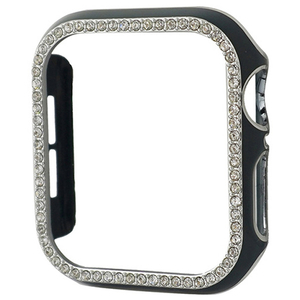 GAACAL Apple Watch Series 4-6/SE1-2 [44mm]用スワロフスキーフレーム ブラック×シルバー W00065BKS4-イメージ1