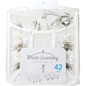 ストリックスデザイン WHITE LAUNDRY 角ハンガー ピンチ42P FCG884V-SB-093-イメージ2