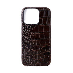 ABBI SIGNATURE iPhone 16 Pro用LIPARI イタリアンレザー MagSafe対応バックカバー ダークブラウン ABS27363I16PR-イメージ1