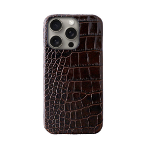ABBI SIGNATURE iPhone 16 Pro用LIPARI イタリアンレザー MagSafe対応バックカバー ダークブラウン ABS27363I16PR-イメージ2