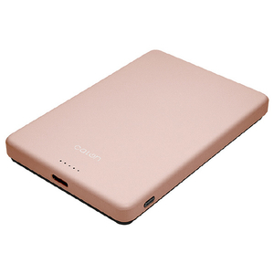 ラスタバナナ Type-C 1ポート 薄型マグネット付ワイヤレスモバイルバッテリー 5000mAh calon スモーキーピンク RLI050WCC15W01SPK