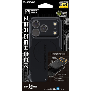 エレコム iPhone18 Pro用ZEROSHOCK ケース 極限 MAGKEEP ブラック PM-A26CZEROKMBK-イメージ1