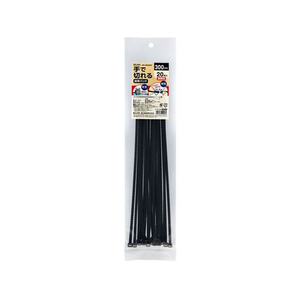 朝日電器（ＥＬＰＡ） 朝日電器/手で切れる結束バンド 300mm 耐候 ブラック 20本 FCF503N-KBK-300020(BK)-イメージ1