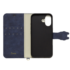 NATURAL　design iPhone17用 手帳型ケース NEW COCOTTE ネイビー IP25-61-COT06-イメージ3