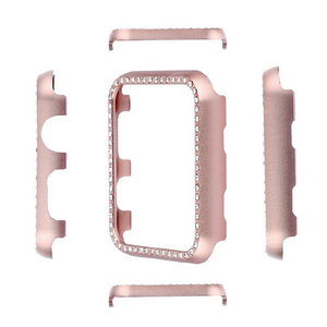 GAACAL Apple Watch Series 1-3 [38mm]用メタリック スワロフスキーフレーム ピンク W00290P1-イメージ1