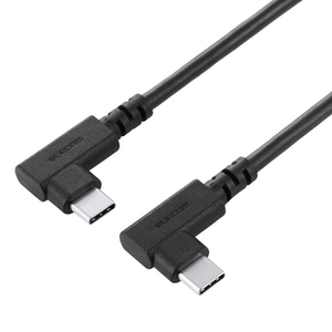 エレコム USB Type-C(TM)ケーブル やわらか両端L字タイプ ブラック U2C-CLLEY15NBK-イメージ1