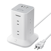 TESSAN コード式11ポートタワー型電源タップ TPS01AJP