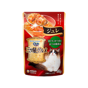 ユニ・チャーム 銀のスプーン 三ツ星グルメ パウチジュレ まぐろ・かつおにかつお節添え 35g FC34947-イメージ1