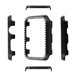 GAACAL Apple Watch Series 1-3 [38mm]用メタリック スワロフスキーフレーム ブラック W00290BK1-イメージ1