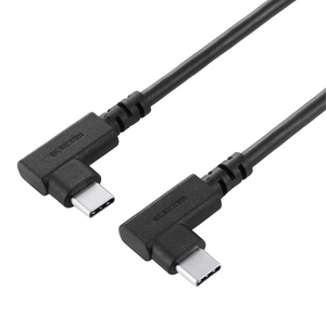 エレコム USB Type-C(TM)ケーブル やわらか両端L字タイプ ブラック U2C-CLLEY20NBK-イメージ1