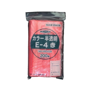 生産日本社（セイニチ） 「ユニパック」 E-4 赤 140×100×0.04 200枚入 FC700FV-3667448-イメージ1