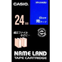カシオ スタンダードテープ(白文字/青/24mm幅) XR24ABU