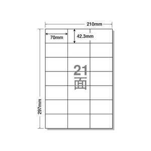 NANA ラベルシールナナワードA4 21面 500枚 F815012-LDZ21QB-イメージ1