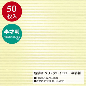 タカ印 包装紙 クリスタルイエロー 半才判 50枚 FC670MN-49-1633-イメージ2