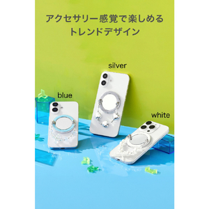 エレコム マグネットスマホリング/ビーズ/ミラー付き/MAGKEEP ホワイト P-STRMKBEMWH-イメージ4