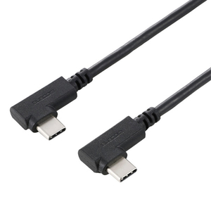 エレコム USB Type-C(TM)ケーブル やわらか両端L字タイプ ブラック U2C-CLLY10NBK-イメージ1