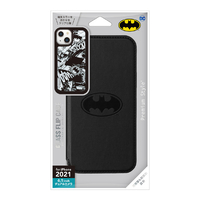 PGA iPhone 13用ガラスフリップケース バットマン PG-WGF21K04BAT