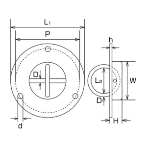 水本機械製作所 ステンレス 埋め込みリングフック 径90mm FC575FG-2045536-イメージ2