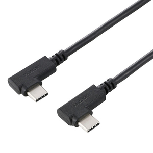 エレコム USB Type-C(TM)ケーブル やわらか両端L字タイプ ブラック U2C-CLLY15NBK-イメージ1