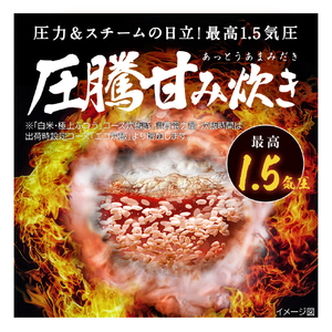 日立 圧力&スチームIH炊飯器 圧力&スチーム ふっくら御膳 漆黒 RZ-W100JM-K-イメージ5