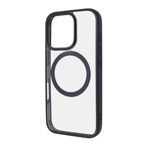 レイアウト iPhone 16 Pro用Like standard MagSafe対応 マグネットアクセサリー対応 衝撃吸収 バンパー マット メタリック ハイブリッドケース ブラック RT-P47MG3/BM-イメージ1