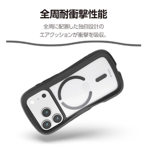 エレコム iPhone17 Pro用Grippy ハイブリッドケース フレームカラー MAGKEEP ブラック PM-A25CGRPFMBK-イメージ5