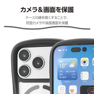 エレコム iPhone17 Pro用Grippy ハイブリッドケース フレームカラー MAGKEEP ブラック PM-A25CGRPFMBK-イメージ7