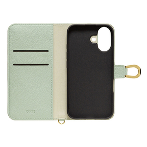 NATURAL　design iPhone17用 手帳型ケース ORFE ミントグリーン IP25-61-ORF02-イメージ3
