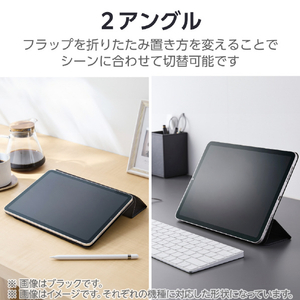 エレコム iPad(A16) フラップケース 超薄型 マグネット着脱 スリープ対応 ネイビー TB-A25RWVPF2NV-イメージ6