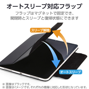 エレコム iPad(A16) フラップケース 超薄型 マグネット着脱 スリープ対応 ネイビー TB-A25RWVPF2NV-イメージ7