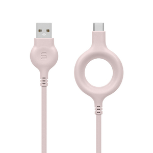 オウルテック Soft AtoCRingケーブル 1．2m ピンクベージュ OWL-CBS2AC-SFT12-PK-イメージ1