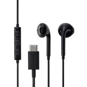 エレコム マイク付き 有線イヤホン USB Type-C(TM) インナーイヤー型 ブラック EHP-DF18IMBK-イメージ1