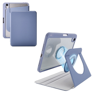 エレコム iPad mini(A17 Pro)用フラップケース 360度回転 背面クリア 2アングル スリープ ブルーグレー TB-A25SMG360BG-イメージ2
