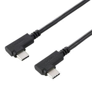 エレコム USB Type-C(TM)ケーブル やわらか両端L字タイプ ブラック U2C-CLLY20NBK-イメージ1