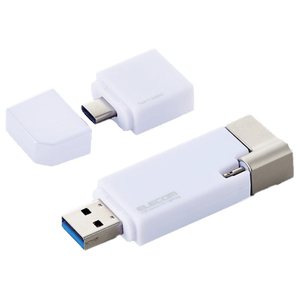 エレコム Lightningコネクタ搭載USB3.2 Gen1メモリ(64GB) ホワイト MF-LGU3B064GWH エレコム Lightningコネクタ搭載USB3.2 Gen1メモリ(64GB) ホワイト MF-LGU3B064GWH