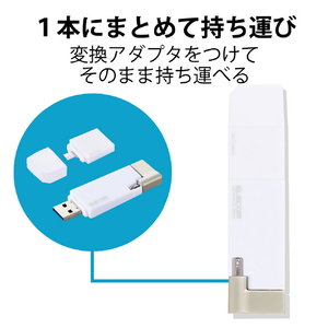 エレコム Lightningコネクタ搭載USB3．2 Gen1メモリ(64GB) ホワイト MF-LGU3B064GWH-イメージ5