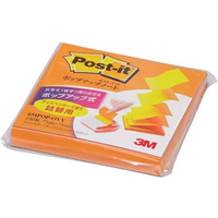 3M ポスト・イット ポップアップ詰替用 75×75mm バイタルオレンジ・ビビットイエロー 1冊 F128646-654POP-OVY