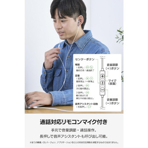 エレコム マイク付き 有線イヤホン USB Type-C(TM) インナーイヤー型 ダスティブルー EHP-DF18IMBU-イメージ4