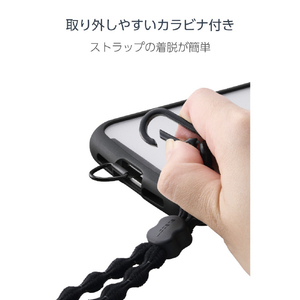 エレコム スマホショルダーストラップ(反射糸タイプ) ブラック P-STSDH1FLREBK-イメージ7