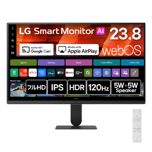 LGエレクトロニクス 23．8型 液晶ディスプレイ LG Smart Monitor AI 24U511SB-B-イメージ1