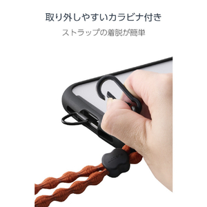 エレコム スマホショルダーストラップ(反射糸タイプ) ディープオレンジ P-STSDH1FLREDR-イメージ7
