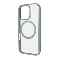 レイアウト iPhone 16 Pro用Like standard MagSafe対応 マグネットアクセサリー対応 衝撃吸収 バンパー マット メタリック ハイブリッドケース ライトグリーン RT-P47MG3/LGM