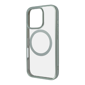 レイアウト iPhone 16 Pro用Like standard MagSafe対応 マグネットアクセサリー対応 衝撃吸収 バンパー マット メタリック ハイブリッドケース ライトグリーン RT-P47MG3/LGM-イメージ1