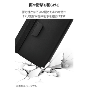 エレコム iPad mini(A17 Pro)用フラップケース 衝撃ガード ベルト付 2アングル 軽量 ブラック TB-A25SPLF2BK-イメージ4