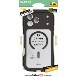エレコム iPhone18 Pro Max用GRIPPY ハイブリッドケース フレームカラー 極限 MAGKEEP ブラック PM-A26DGRPFKMBK-イメージ1