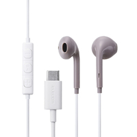 エレコム マイク付き 有線イヤホン USB Type-C(TM) インナーイヤー型 ピンクグレージュ EHP-DF18IMPN