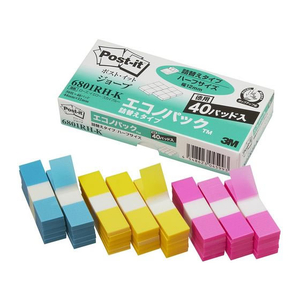 3M ポスト・イット ジョーブ エコノパック  詰替用 44×12mm 3色 40冊 F128648-6801RH-K-イメージ1